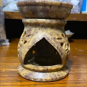 Natural Soapstone Oil Diffuser aroma lamp carved tea light candle holder